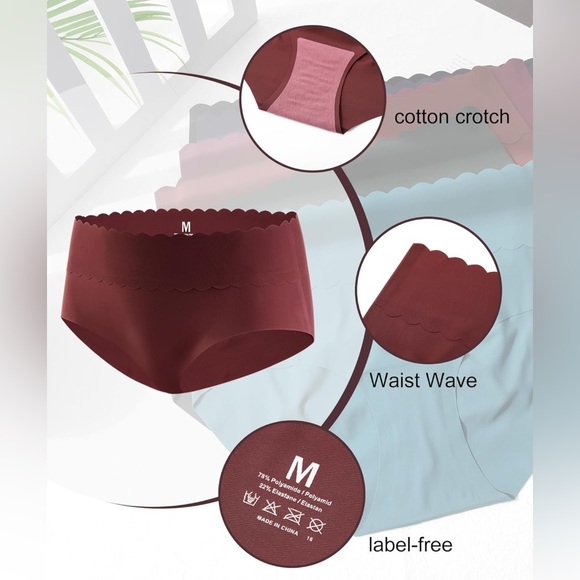 BrandNew 6Packs Women's Mid-High Waisted Briefs Underwear No Show Seamless/Large - Picture 8 of 10